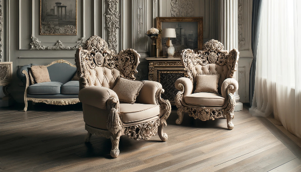 Fauteuils style baroque moderne